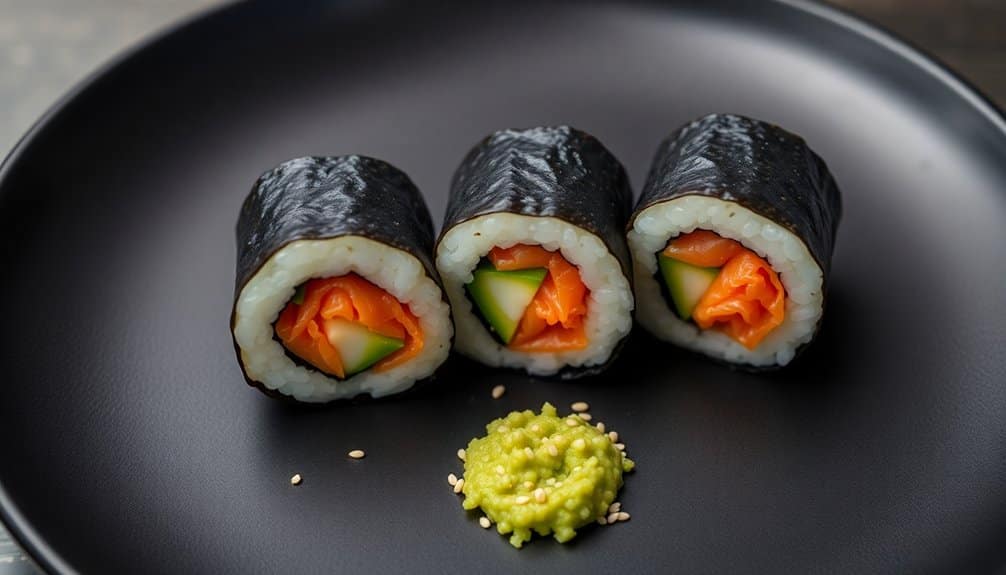 vibrant rolls with wasabi