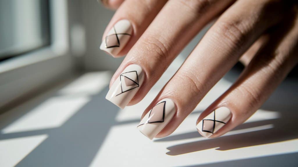 elegant soft beige geometry