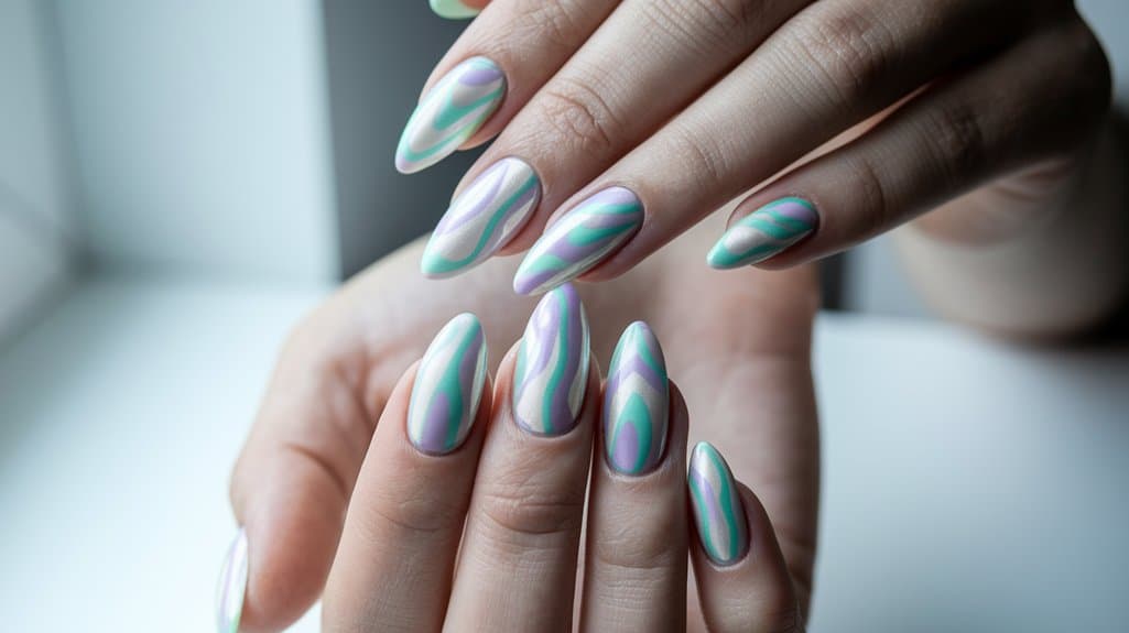 magnetic pastel nail art