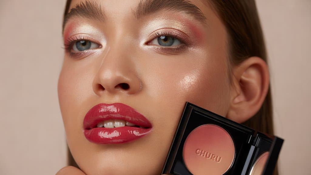 balanced glossy lip focus
